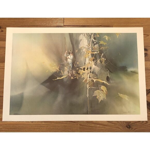 32"x22" Limited Edition Signed Numbered PRINT Last Leaves by CAROLYN BLISH 1980 - Picture 2 of 9
